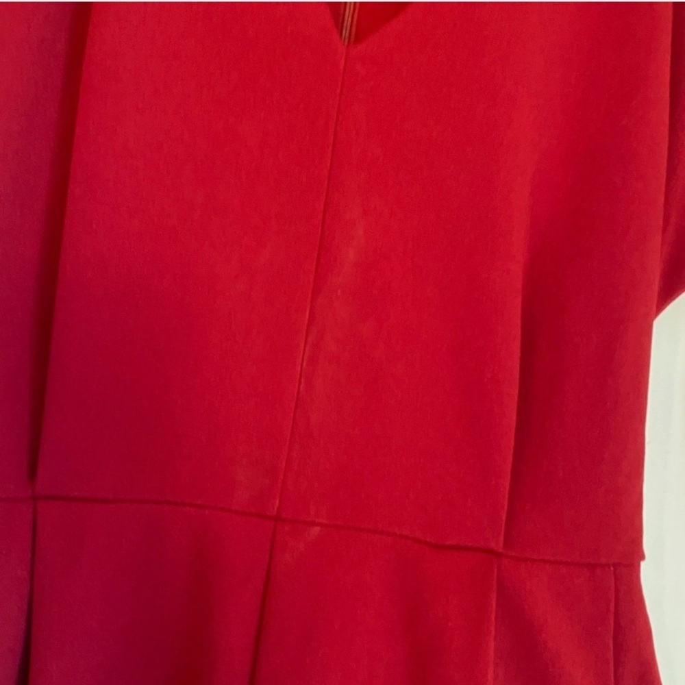 NWT Aqua 4 Bloomingdales Red Wine Wide Leg Cropped Jumpsuit Tie Waist Stretch Sm - Picture 5 of 7
